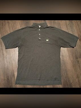 VINTAGE Masters Polo Shirt Mens L Black Augusta National Golf Shop Cotton